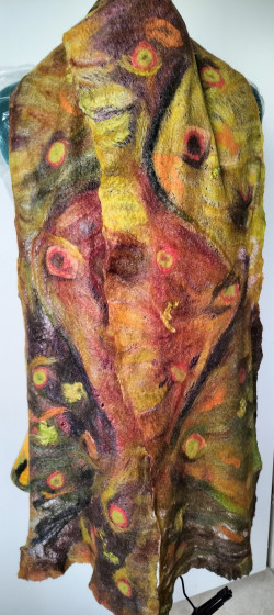 Sjaal 17 oranje groen 28 x 200